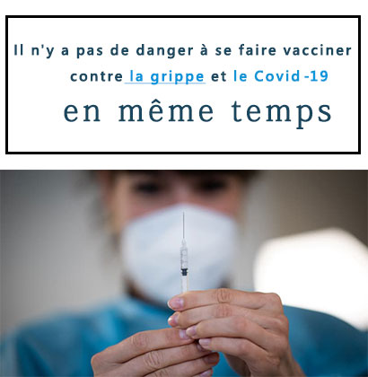 Il n'y a pas de danger à se faire vacciner contre la grippe et le Covid-19 en même temps 
